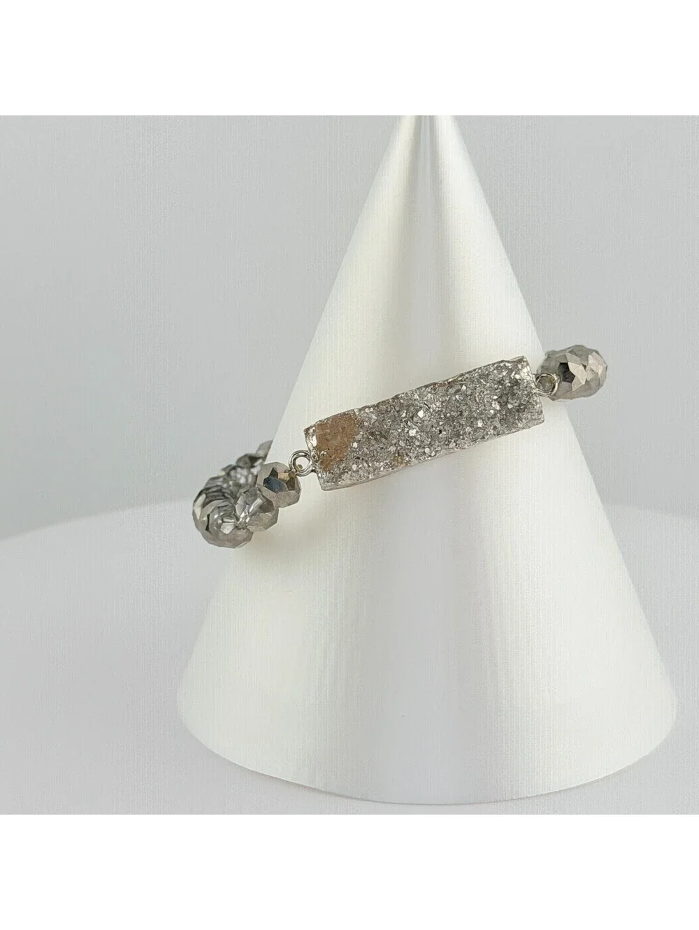 Bomb Party Single Stack Druzy Bracelet - on Silver Plating #147